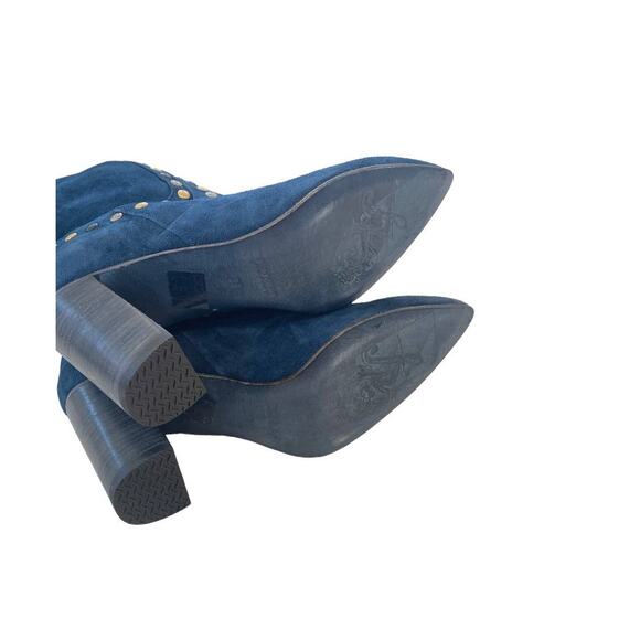 NEW Free People Studded Dakota Western Boho Suede Heel Boot 38 - Picture 5 of 7